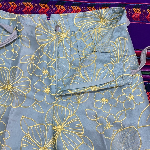 NWOT! Unique Debra deRoo Silk Embroidered Pants - Picture 4 of 16